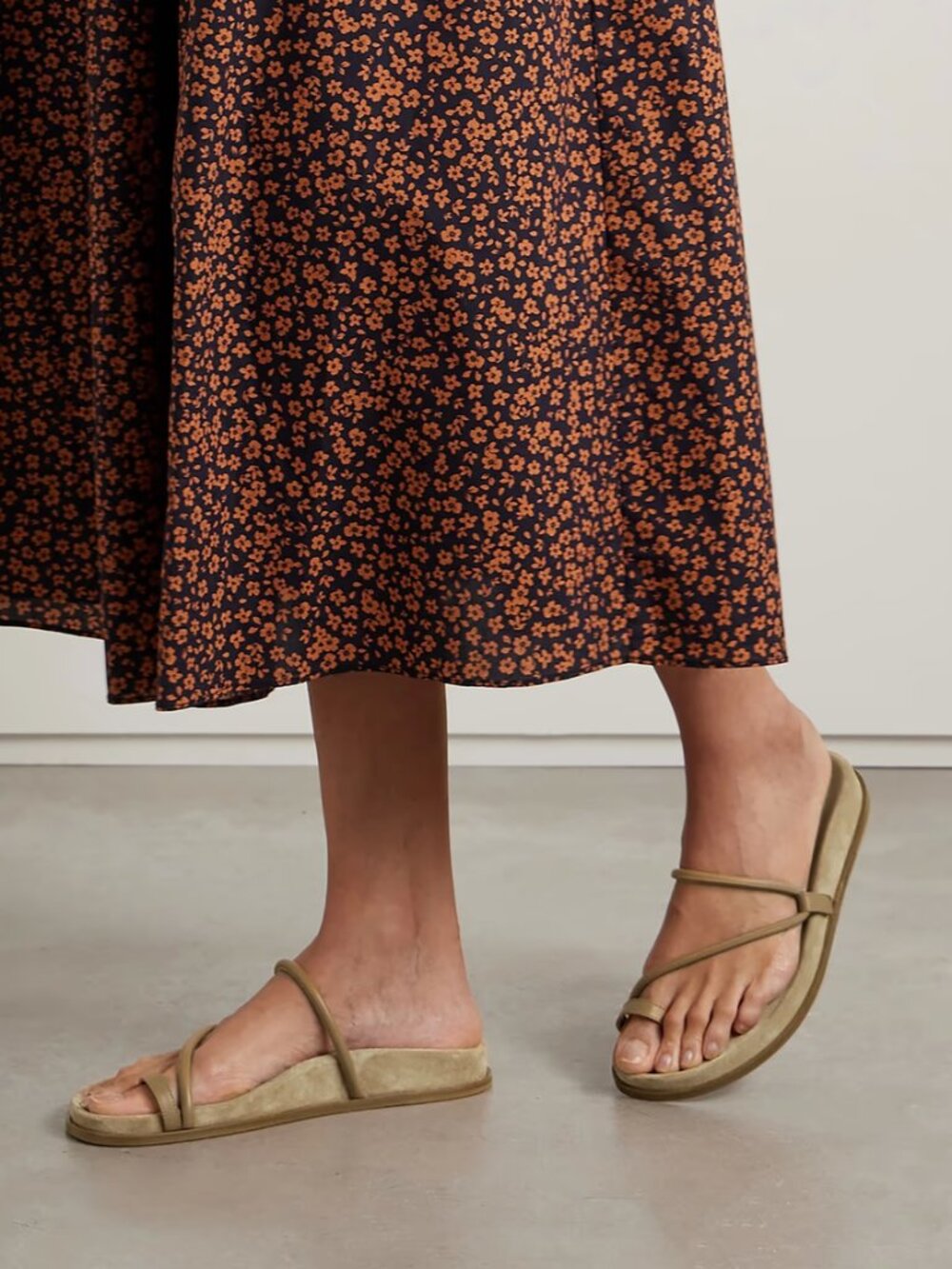 Emme Parsons Bari Slide Sandal in Tan Nappa & Suede